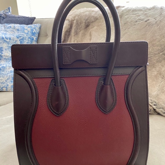 CELINE Tricolor luggage bag leather and suede Mini - Picture 10 of 16